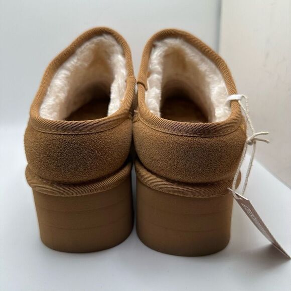 CUSHIONAIRE Women's Genuine Suede Cozy Mule Platform +Memory Foam 10 CHESTNUT - Picture 4 of 7